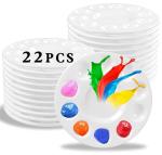22-Piece White Plastic Paint Palette Set