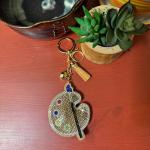 Rhinestone Artist Palette Keychain Charm for Women