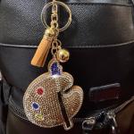 Rhinestone Artist Palette Keychain Charm for Women
