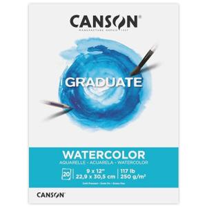 Canson Graduate Watercolor Pad, 9x12 inches, 20 Sheets