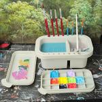 Paint Brush Cleaner and Organizer with Palette