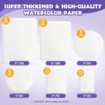 AROIC 50 Sheets Watercolor Paper in 6 Sizes