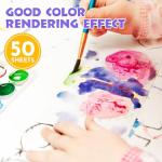 AROIC 50 Sheets Watercolor Paper in 6 Sizes