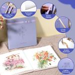 Yoment Purple Hardcover Sketchbook with Pencils, 160 Pages