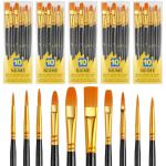 50 Pcs Round Tip Acrylic Paintbrush Set