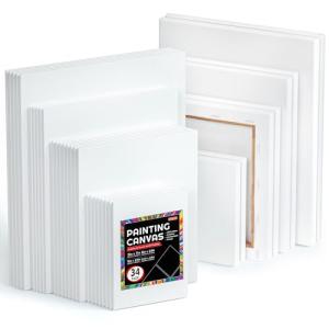 34-Pack Multi-Size Cotton Stretched Canvases