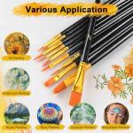 50 Pcs Round Tip Acrylic Paintbrush Set