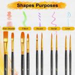 50 Pcs Round Tip Acrylic Paintbrush Set