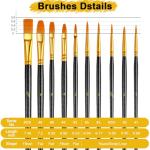 50 Pcs Round Tip Acrylic Paintbrush Set
