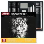 Aenir Charcoal Pencils Set for Drawing, 22 Pieces