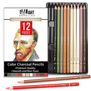 Galart 12-Piece Colorful Charcoal Pencil Set