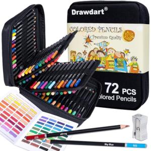 72-Color Drawdart Soft Core Colored Pencil Set