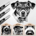 Geyoga 72 Pcs Charcoal Pencils for Art Sketching