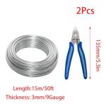 JAKOUE 50ft Silver Sculpting Wire with Plier