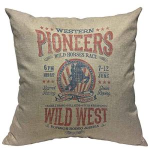 Western Rodeo Art Pillow Cover - 18 x 18 Inch
