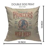 Western Rodeo Art Pillow Cover - 18 x 18 Inch