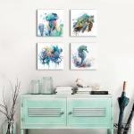 Ocean Animal Canvas Wall Art Set - 4 Pieces