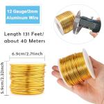 Gold Aluminum Craft Wire 2mm 131 Feet for DIY