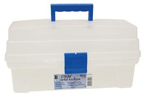 Art Alternatives 2-Tray Clear Artist Toolbox 14 Inches