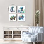 Ocean Animal Canvas Wall Art Set - 4 Pieces