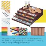 MEEDEN Portable 4-Drawer Wood Art Supply Organizer