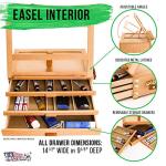 Adjustable Wooden Storage Box Easel for Artists
