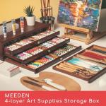 MEEDEN Portable 4-Drawer Wood Art Supply Organizer