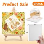 ESRICH 6x6 Inch Stretched Canvas - 6 Pack