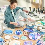 ARTEZA 6-Inch Round Canvas Boards, Pack of 12