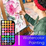 48-Color Watercolor Paint Set with Brush and Palette
