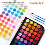 Shuttle Art 48-Color Watercolor Paint Set with Brushes