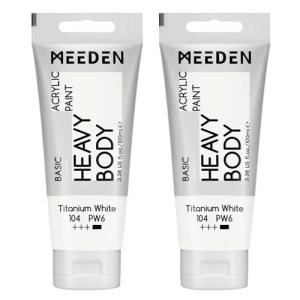 MEEDEN Titanium White Heavy Body Acrylic Paint - 2 Pack
