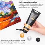 ARTEZA Acrylic Paint Set - 14 Vibrant Colors