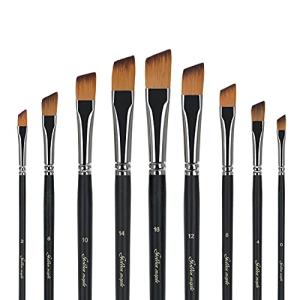Golden Maple 9PC Angled Paint Brush Set