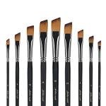 Golden Maple 9PC Angled Paint Brush Set