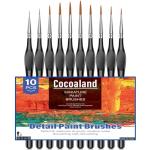 10-Piece Micro Paint Brush Set with Triangular Handles