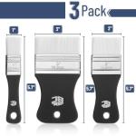 Bates Flat Paddle Paint Brush Set, 3 Pack