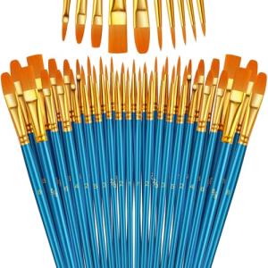 5-Pack Round-Pointed Nylon Hair Paint Brushes