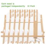 12-Pack Mini Wooden Tabletop Easel Set