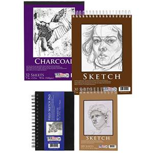 U.S. Art Supply Spiral Bound Sketch Book Set