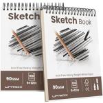 Umriox 2-Pack Spiral Sketch Book, 100 Sheets Each
