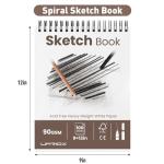 Umriox 2-Pack Spiral Sketch Book, 100 Sheets Each