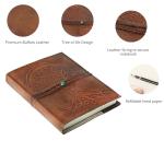 Brown Leather Journal with Refillable Lined Pages