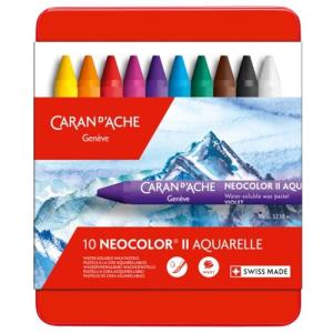 Caran d'Ache Neocolor II Water-Soluble Pastels, 10 Color Set