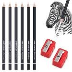 MARTCOLOR 6 Eraser Pencils and 2 Sharpeners Set