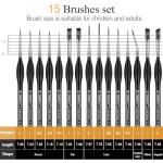 PANDAFLY 15-Piece Detail Paint Brush Set