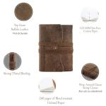 Genuine Leather Travel Journal with 240 Unlined Pages