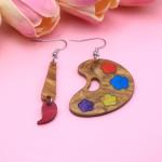 MALOYANVE Artist Paint Brush Drop Earrings