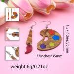 MALOYANVE Artist Paint Brush Drop Earrings