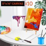 11x14 Inch Stretched Canvas, 10 Pack, Primed White